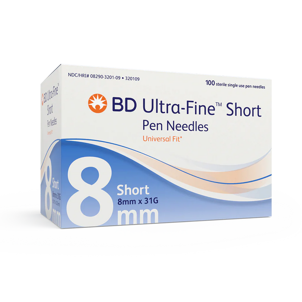 BD Ultra Fine Short Pen Needles 8mm 31G 100 Count