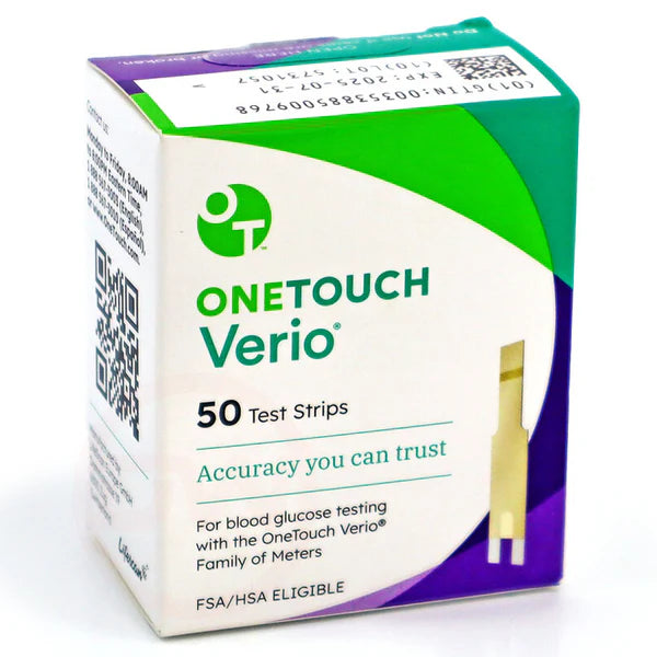 One Touch Verio Blood Glucose Test Strips 50ct